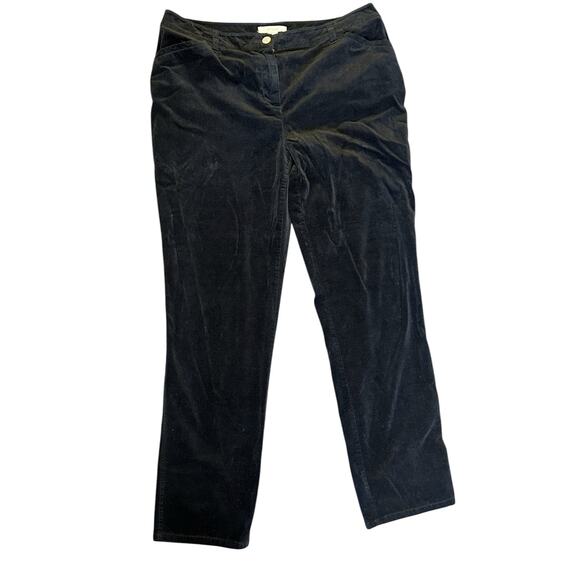 Chico’s Women’s Black Velveteen Straight Leg Pants Cotton Stretch Size 2 (US 12) - Picture 4 of 7